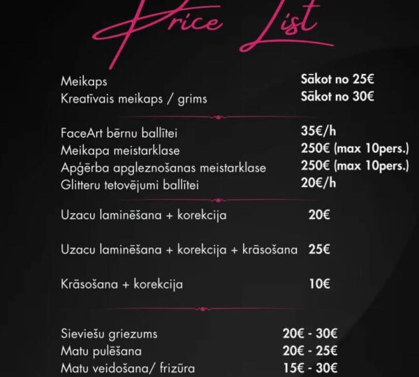 Vizāžiste, friziere, meistarklases pasniedzēja